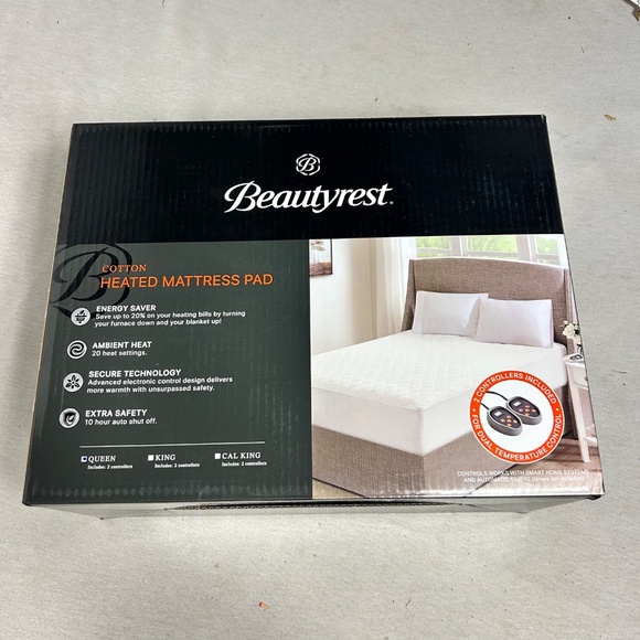 NEW Beautyrest Cotton Heated Mattress Pad – Queen Size (2 Controllers Included) - Picture 3 of 5